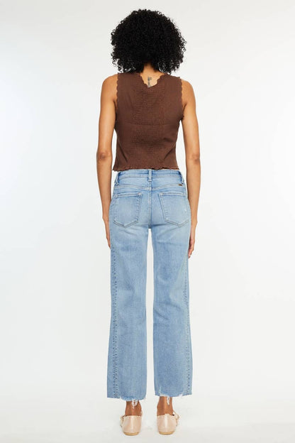 Vicky Mid Rise Straight Leg Jeans