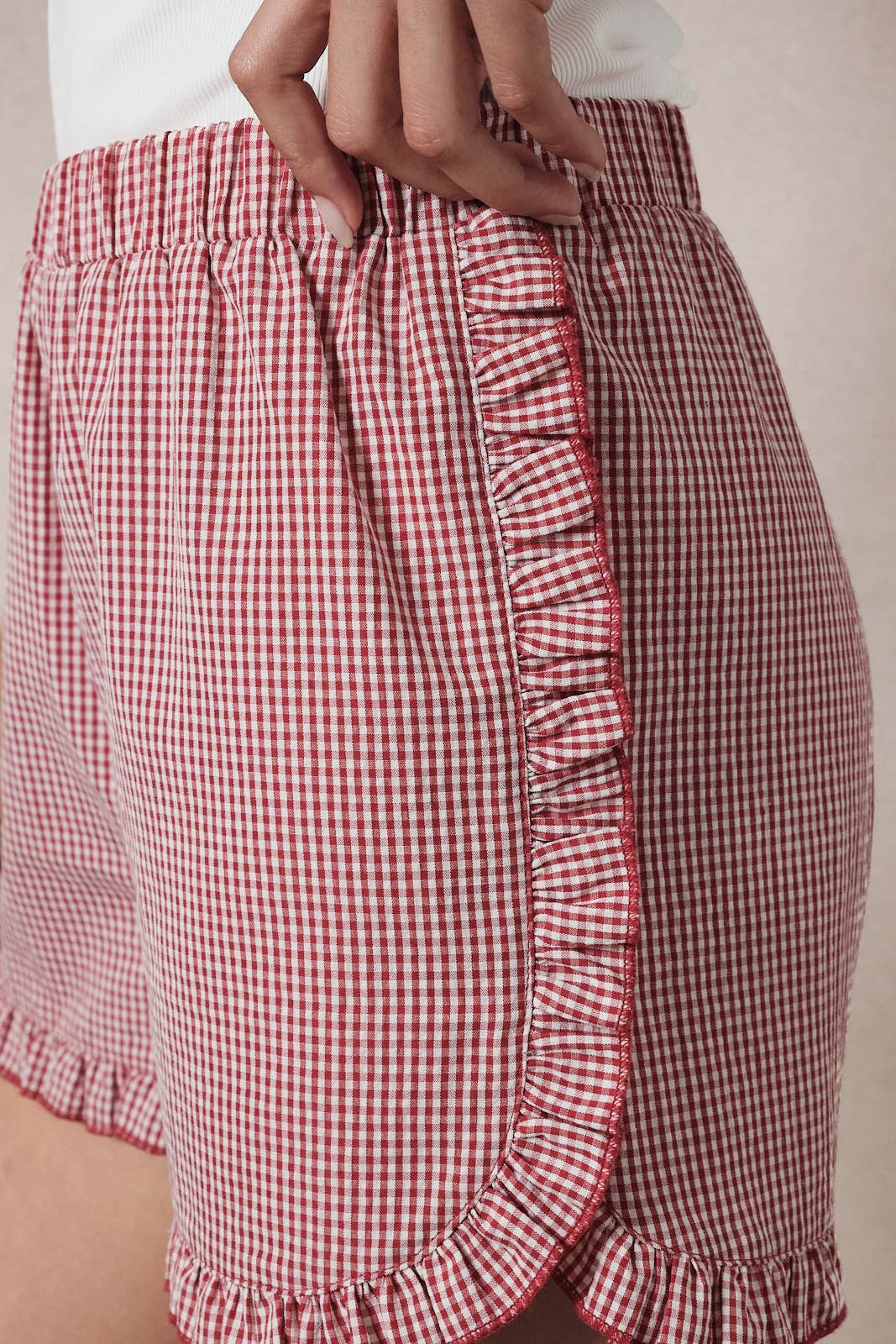 Dolly Ruffle Gingham Shorts