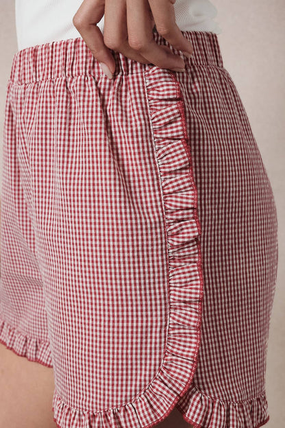 Dolly Ruffle Gingham Shorts