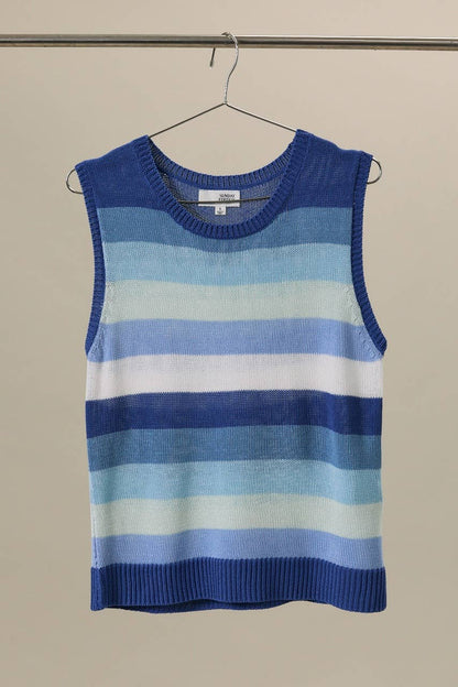 Ocean Striped Knit Tank Top