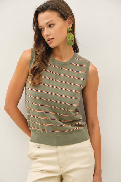 Pheobe Striped Sweater Tank Top