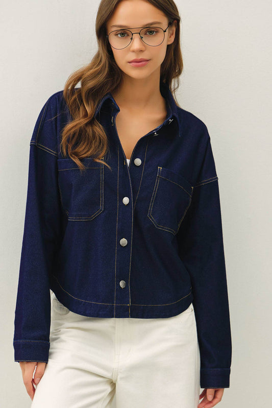 Juliet Cropped Denim Shacket