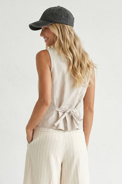 Thea Sleeveless Back Tie Vest