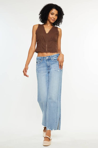 Vicky Mid Rise Straight Leg Jeans