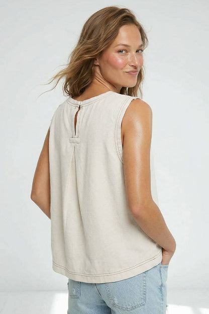 Jenny Round Neck Sleeveless Top