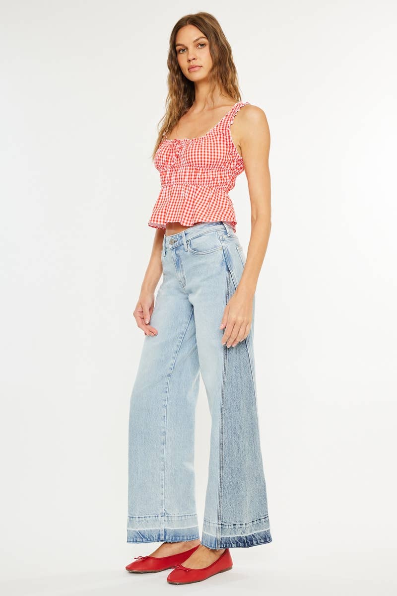 Tisha Mid Rise Colour Block Jeans