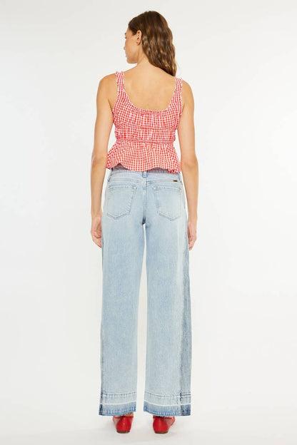 Tisha Mid Rise Colour Block Jeans