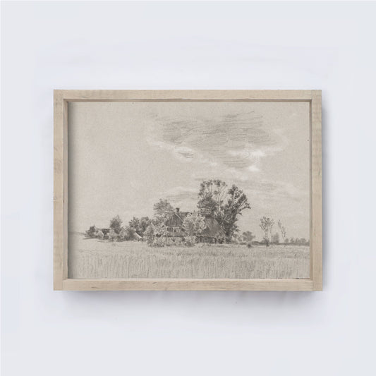 Countryside Sketch Framed Print