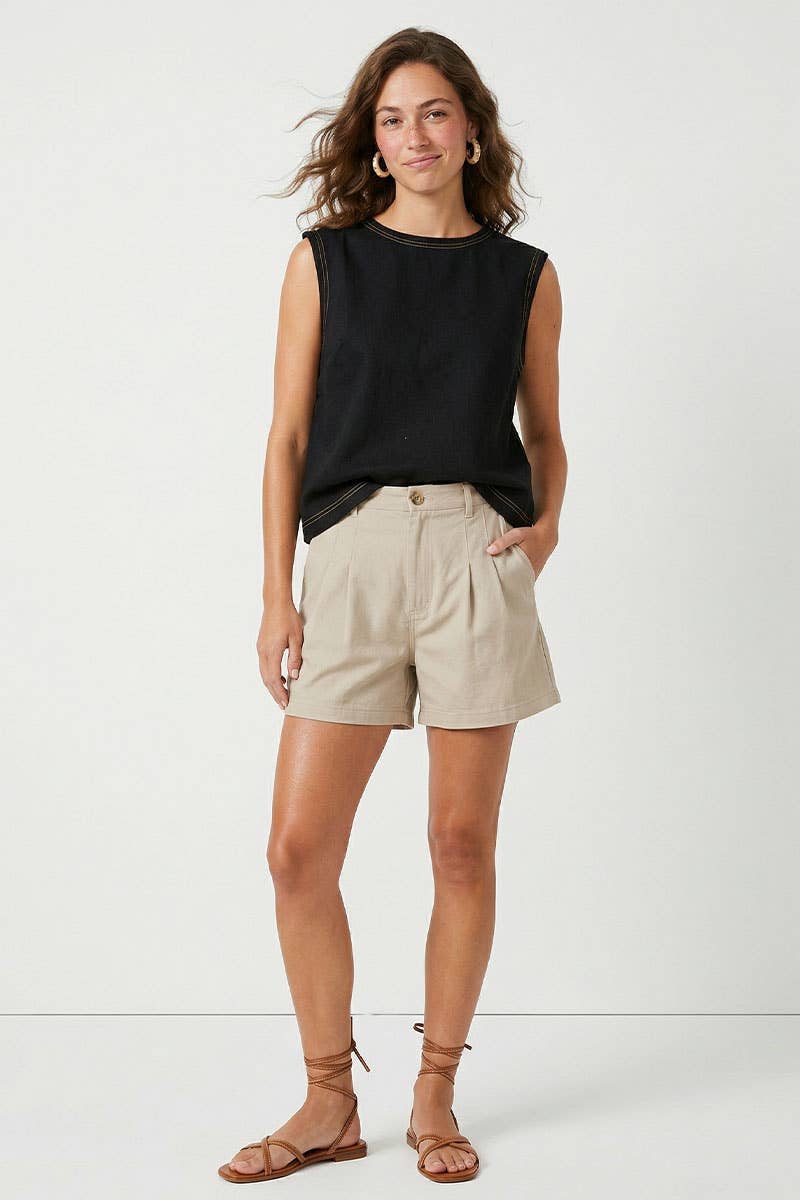 Jenny Round Neck Sleeveless Top