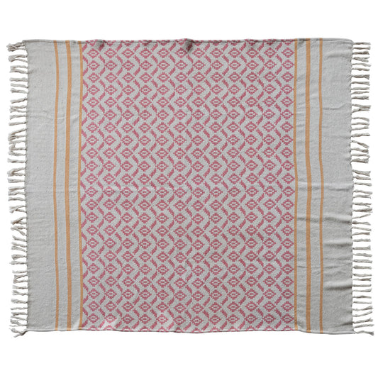 Isabella Woven Cotton Blend Jacquard Throw