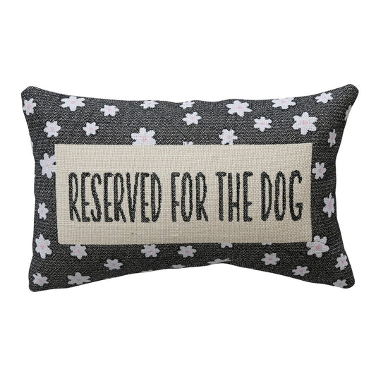 Reserved For The Dog Embroidered Lumbar Pillow