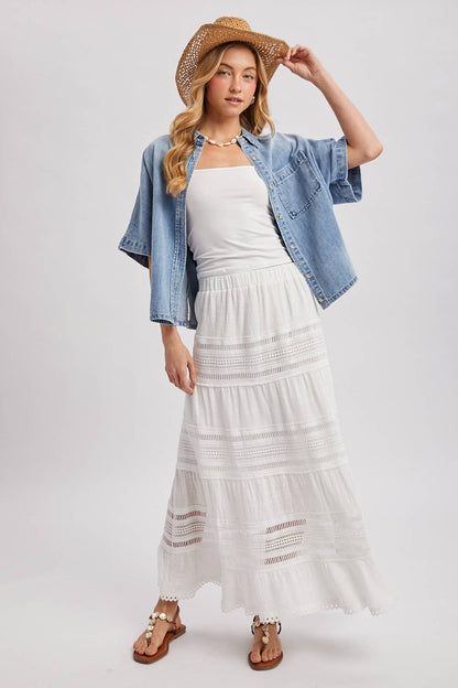 Stephanie Boxy Short Sleeve Denim Shirt