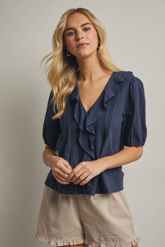 Emma Ruffled Cotton Blouse
