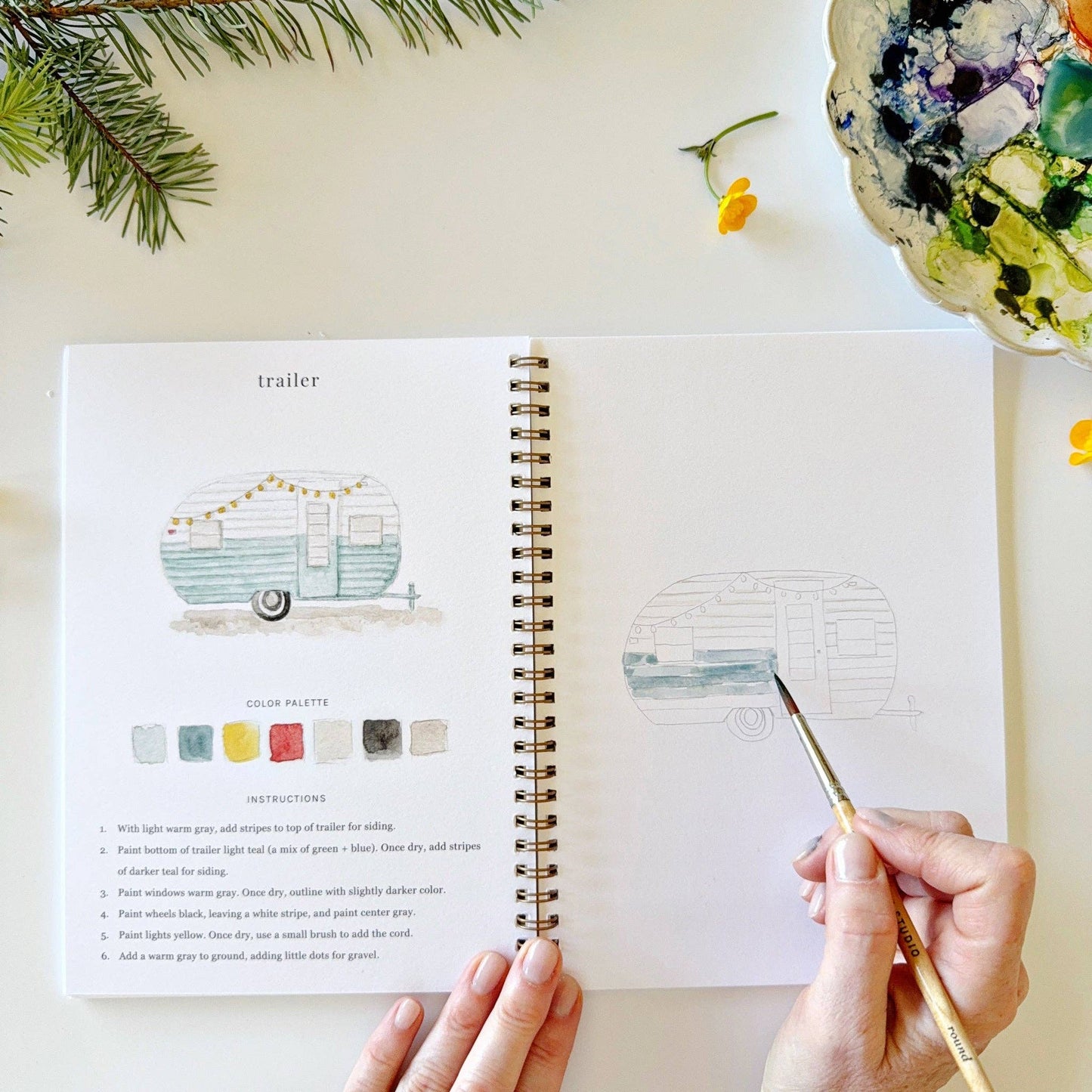 Camping - Watercolour Workbook
