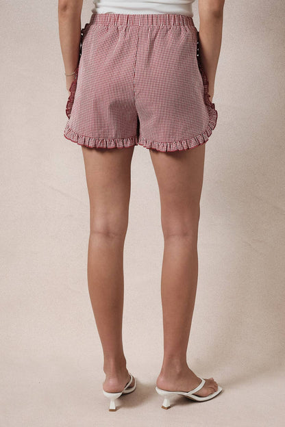 Dolly Ruffle Gingham Shorts