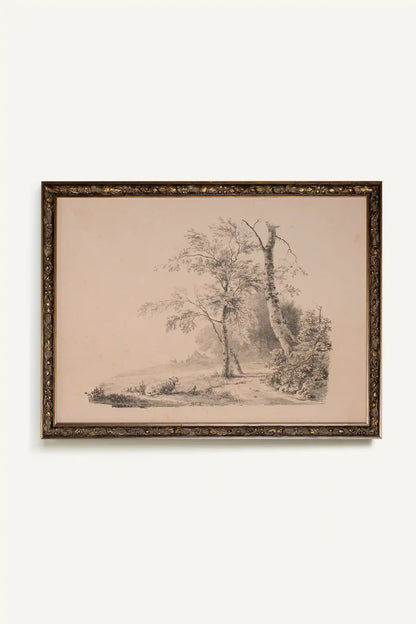 Sketch Of The Past Canvas Wall Art