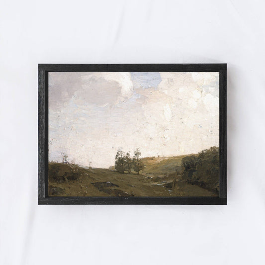 Hills And A Pasture Landscape Framed Print