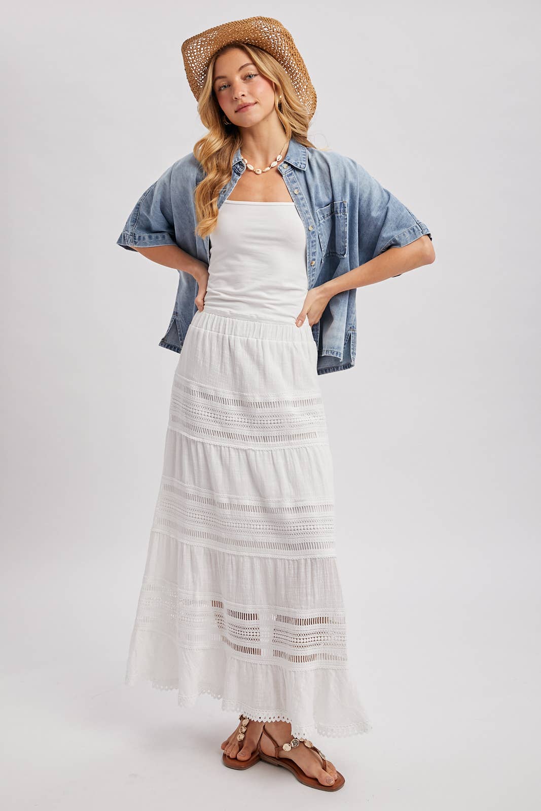 Stephanie Boxy Short Sleeve Denim Shirt
