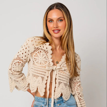 Sandi Crochet Knit Cardigan