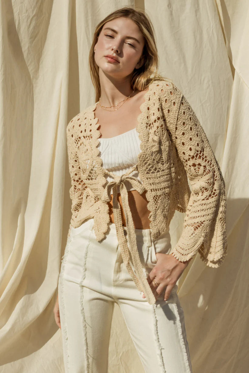 Sandi Crochet Knit Cardigan