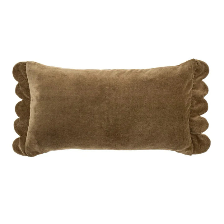 Truffle Velvet Scallop Pillow