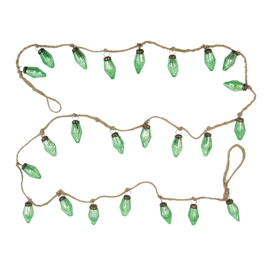 Green Mercury Glass Ornament Garland