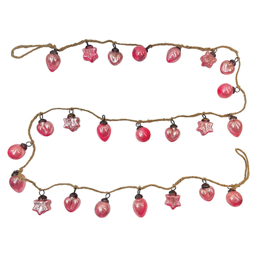 Pink Mercury Glass Ornament Garland