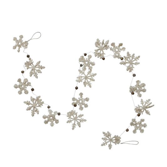 Glisten Wool Felt Snowflake Garland