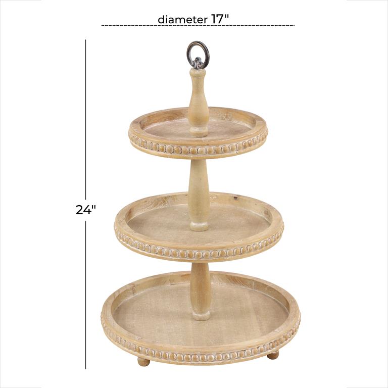 Large Beaded Tiered Tray