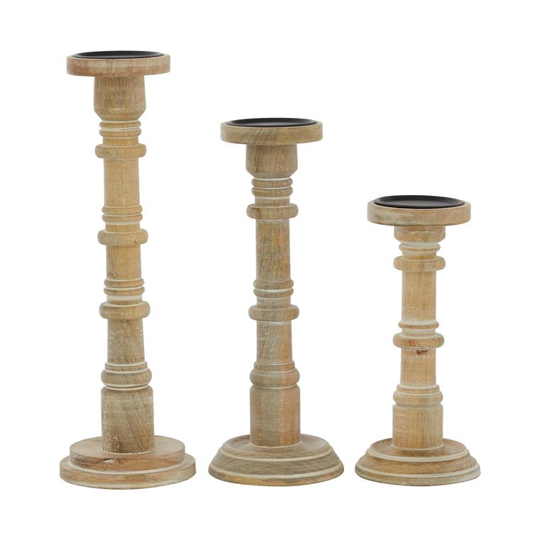 Enzo Wooden Candle Holders