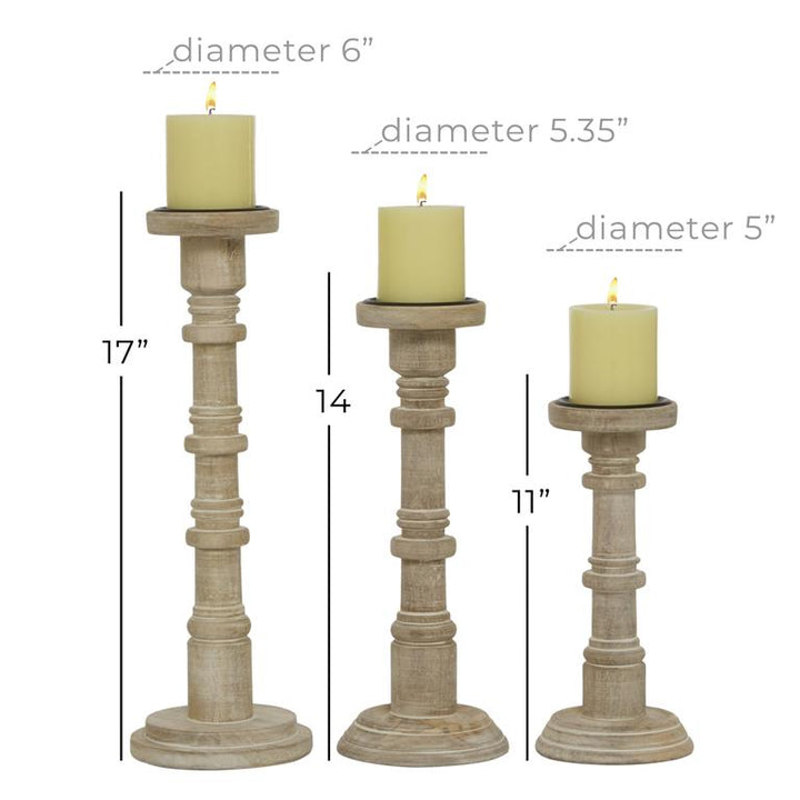 Enzo Wooden Candle Holders