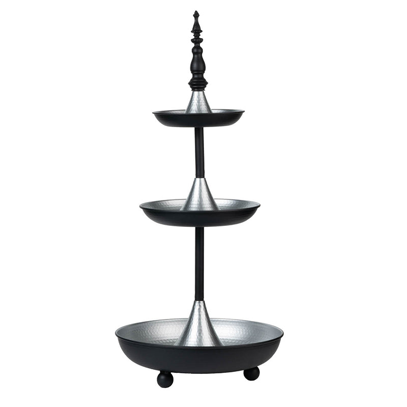 Hammered Metal Tiered Tray