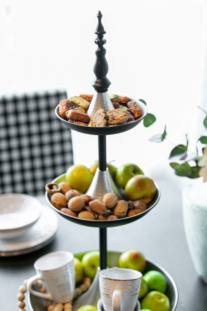Hammered Metal Tiered Tray