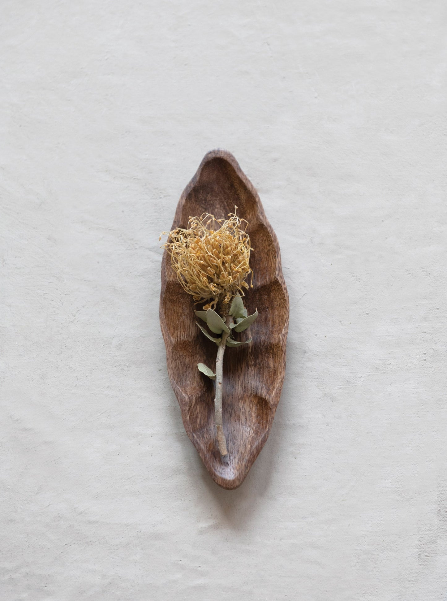 Leaf Shaped Acacia Wood Dish