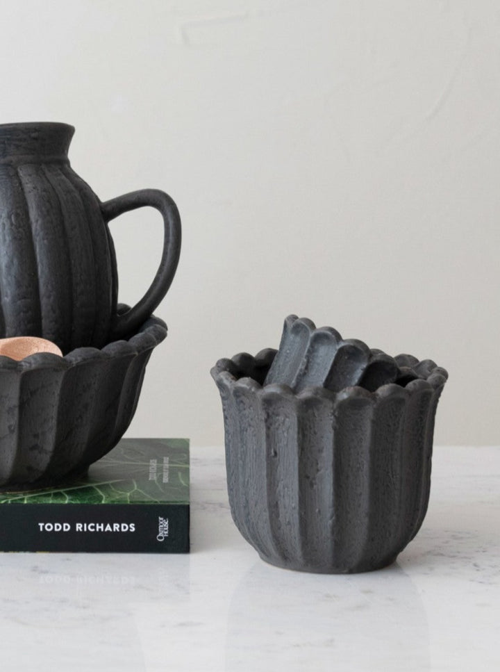 Charcoal Flower Shaped Planters