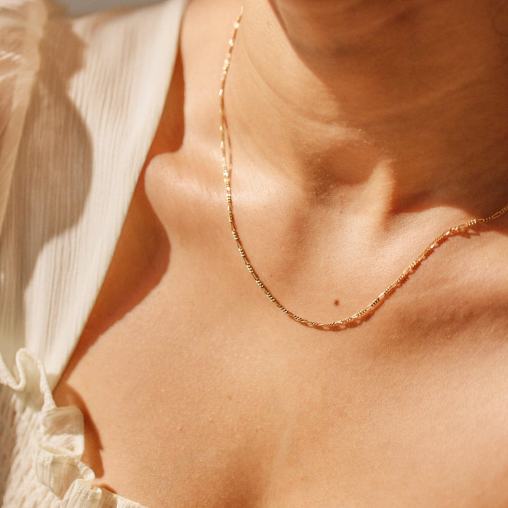 Demi-Fine Figaro Chain Necklace