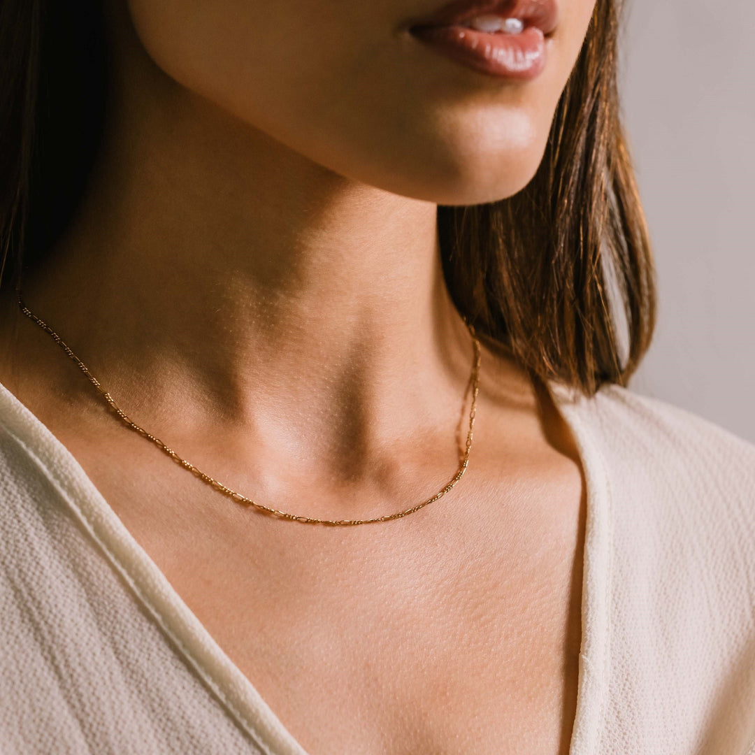 Demi-Fine Figaro Chain Necklace