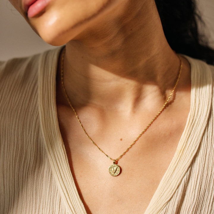 Demi-Fine Heart Coin Necklace
