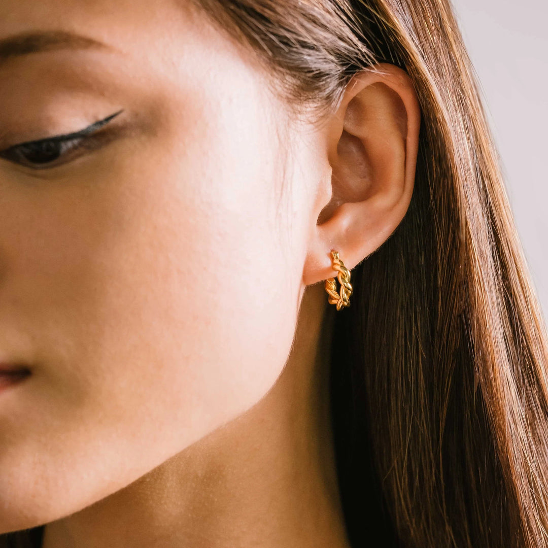 Demi-Fine Twist Hinge Hoops