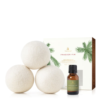 Frasier Fir Wool Dryer Balls & Laundry Fragrance Oil Set