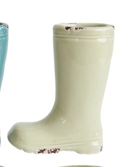Distressed Stoneware Boot Vase