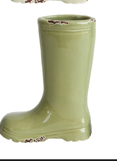 Distressed Stoneware Boot Vase