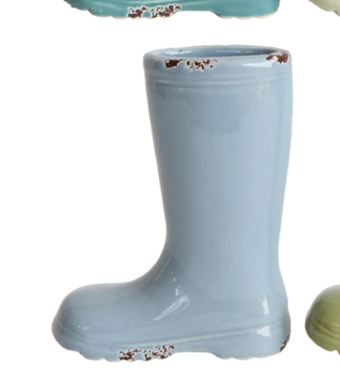 Distressed Stoneware Boot Vase