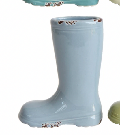Distressed Stoneware Boot Vase