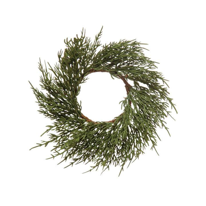 10" Round Faux Cypress Wreath