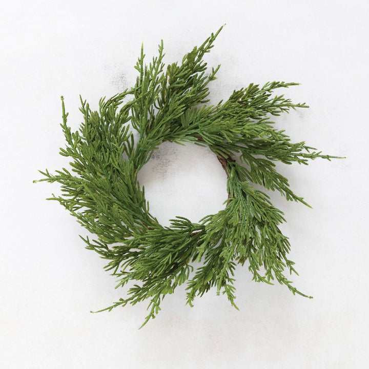10" Round Faux Cypress Wreath