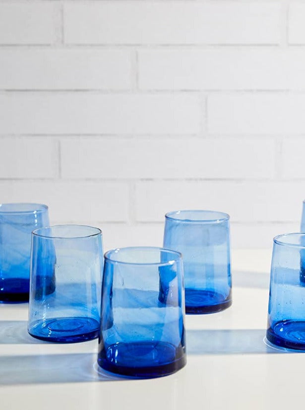 Moroccan Cone Glassware Small - Blue
